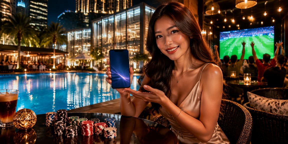 Pengguna di Kuala Lumpur mengakses platform taruhan sukan mudah alih pada telefon pintar untuk memantau perlawanan langsung